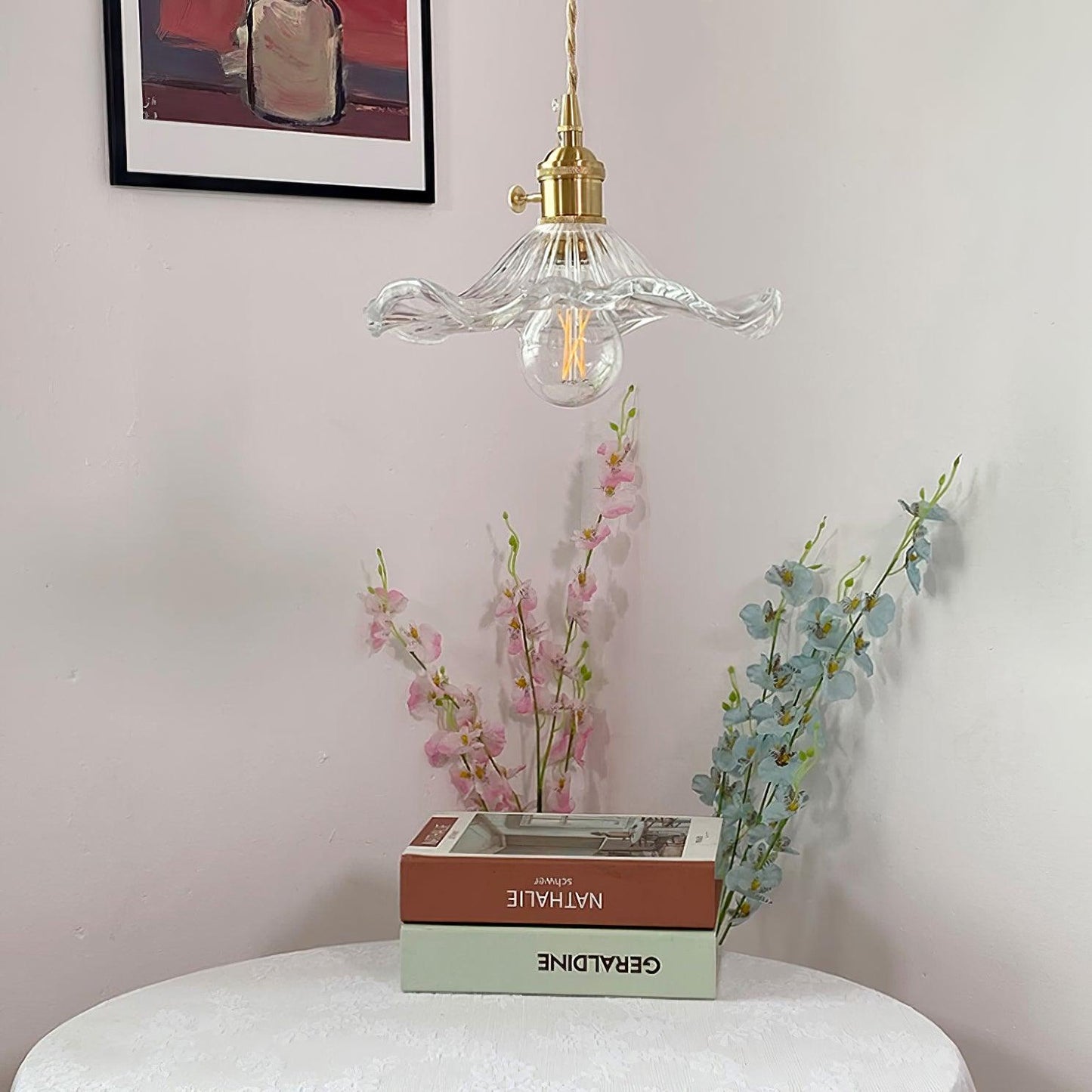 Elegant Glass Floral Hanging Light