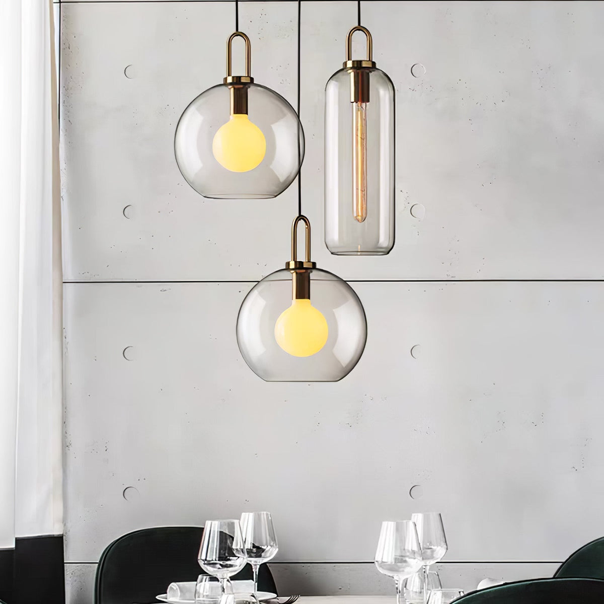 Sleek Glass Pendant Light Modern Ceiling Fixture