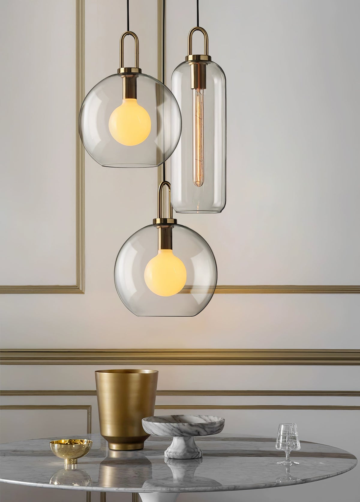 Sleek Glass Pendant Light Modern Ceiling Fixture