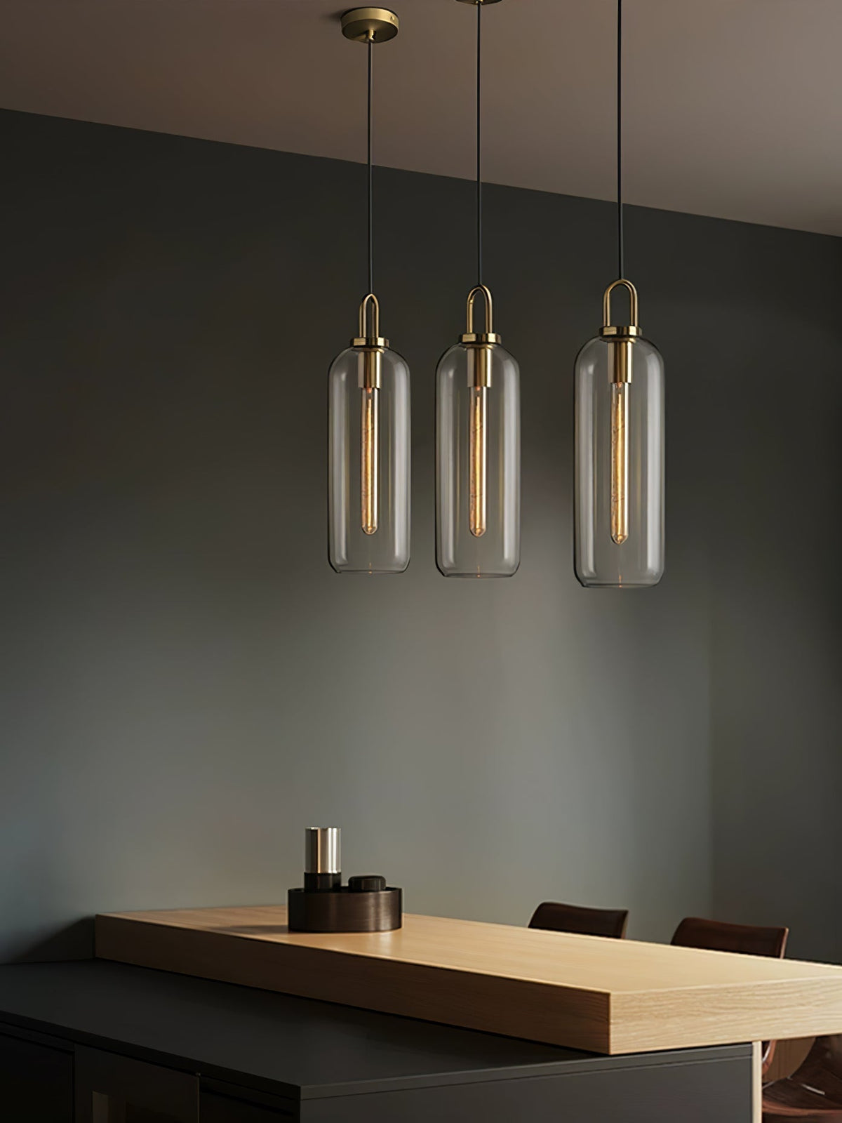 Sleek Glass Pendant Light Modern Ceiling Fixture