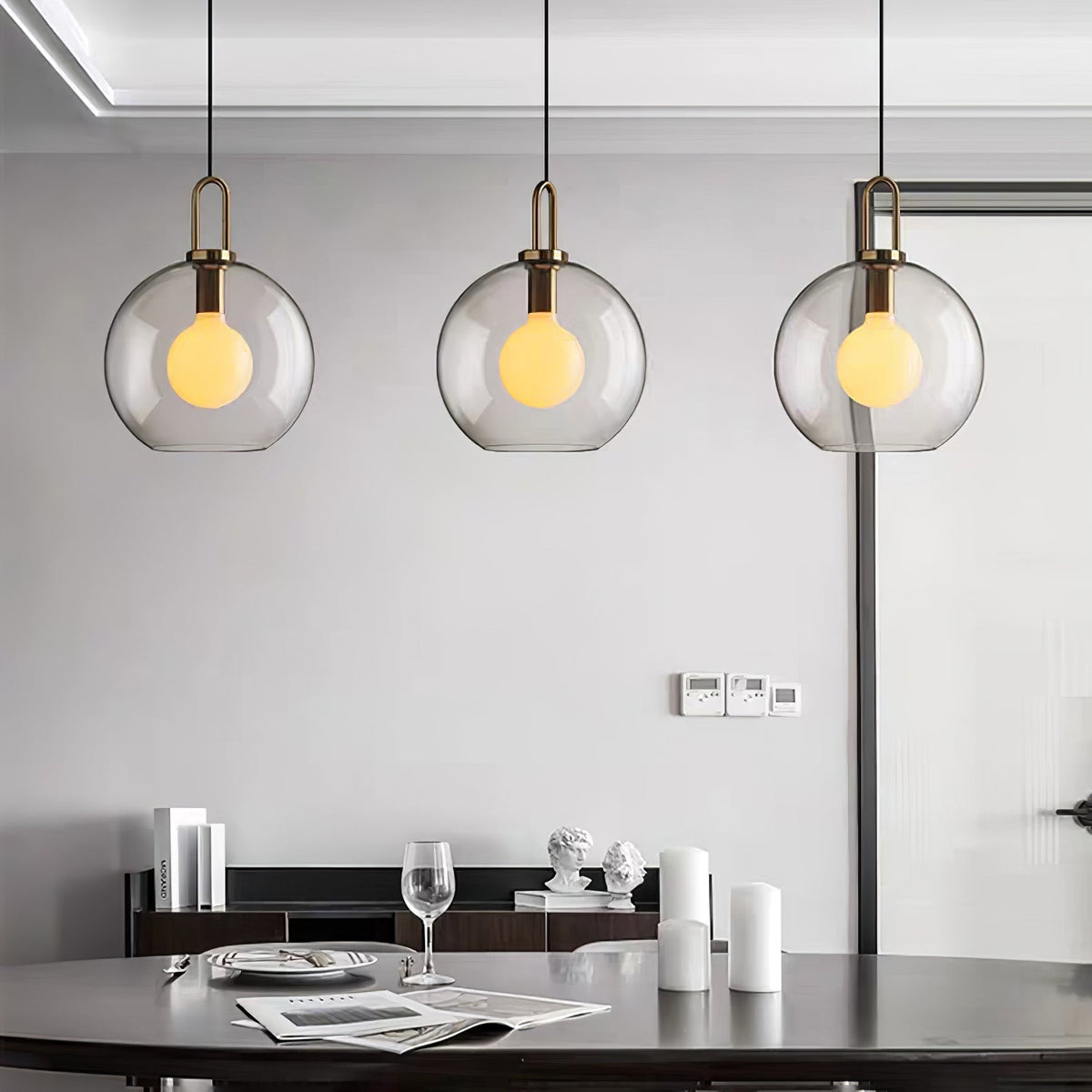 Sleek Glass Pendant Light Modern Ceiling Fixture