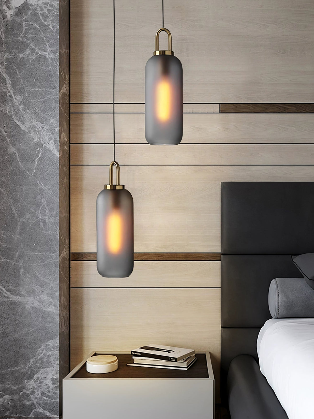 Sleek Glass Pendant Light Modern Ceiling Fixture
