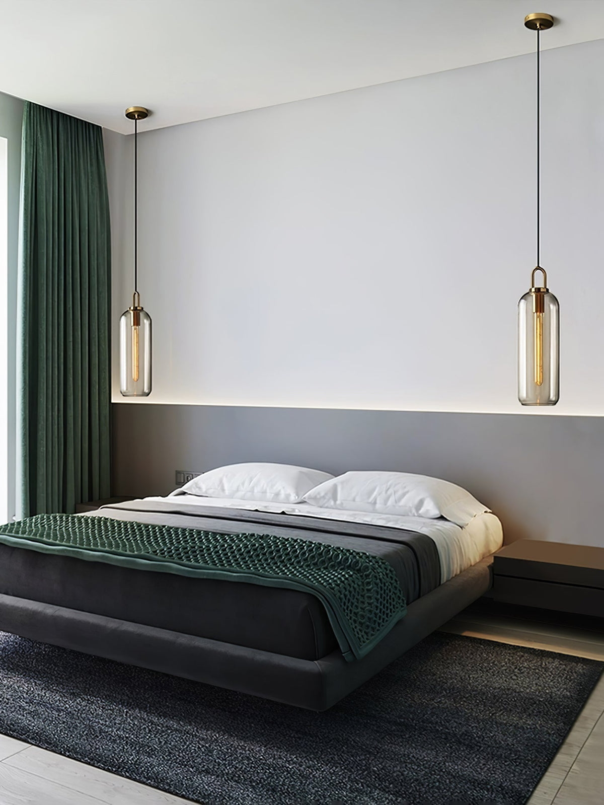 Sleek Glass Pendant Light Modern Ceiling Fixture