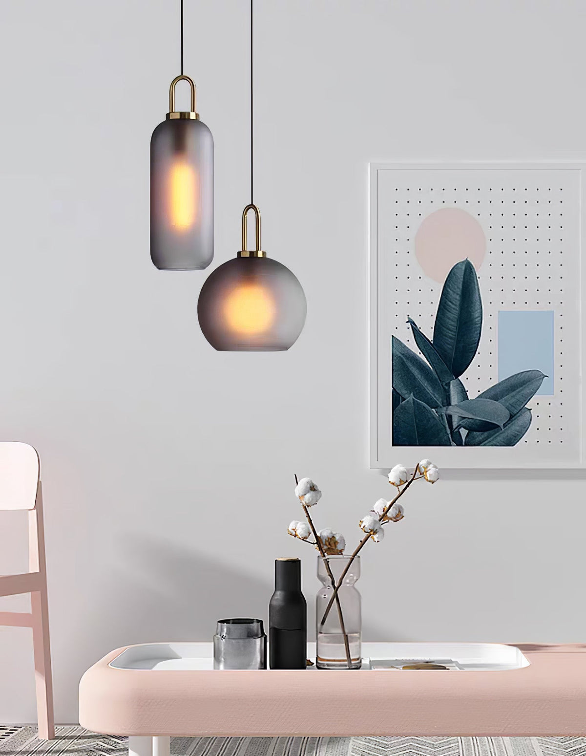 Sleek Glass Pendant Light Modern Ceiling Fixture