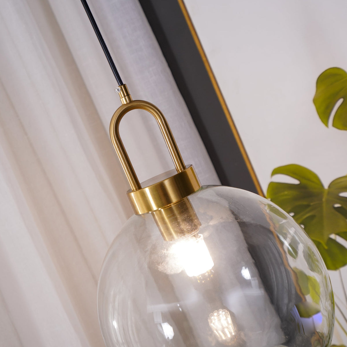 Sleek Glass Pendant Light Modern Ceiling Fixture