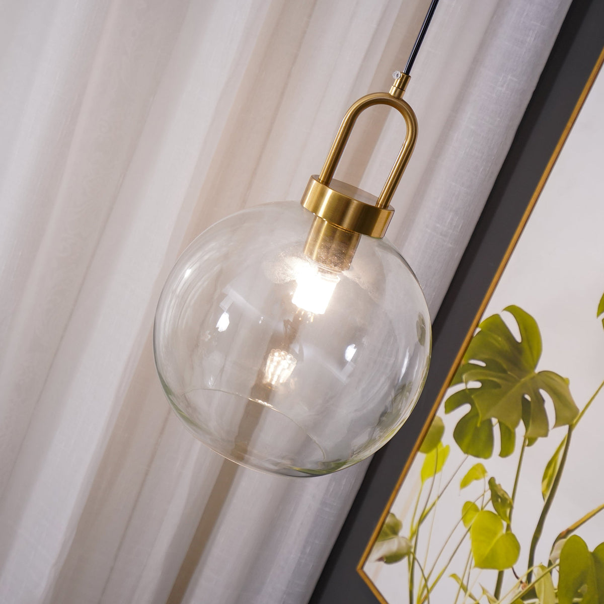 Sleek Glass Pendant Light Modern Ceiling Fixture