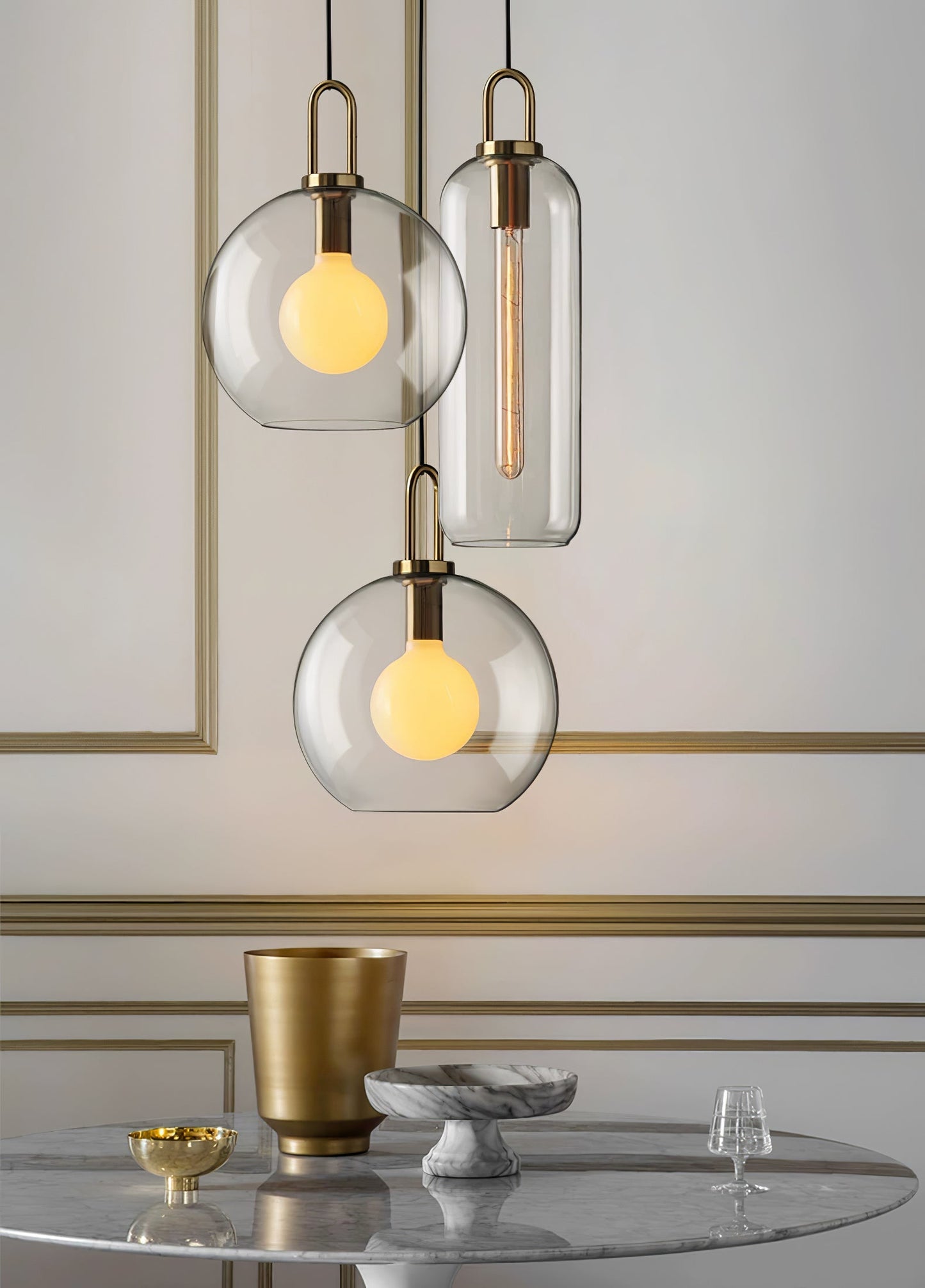Sleek Hanging Glass Pendant Light