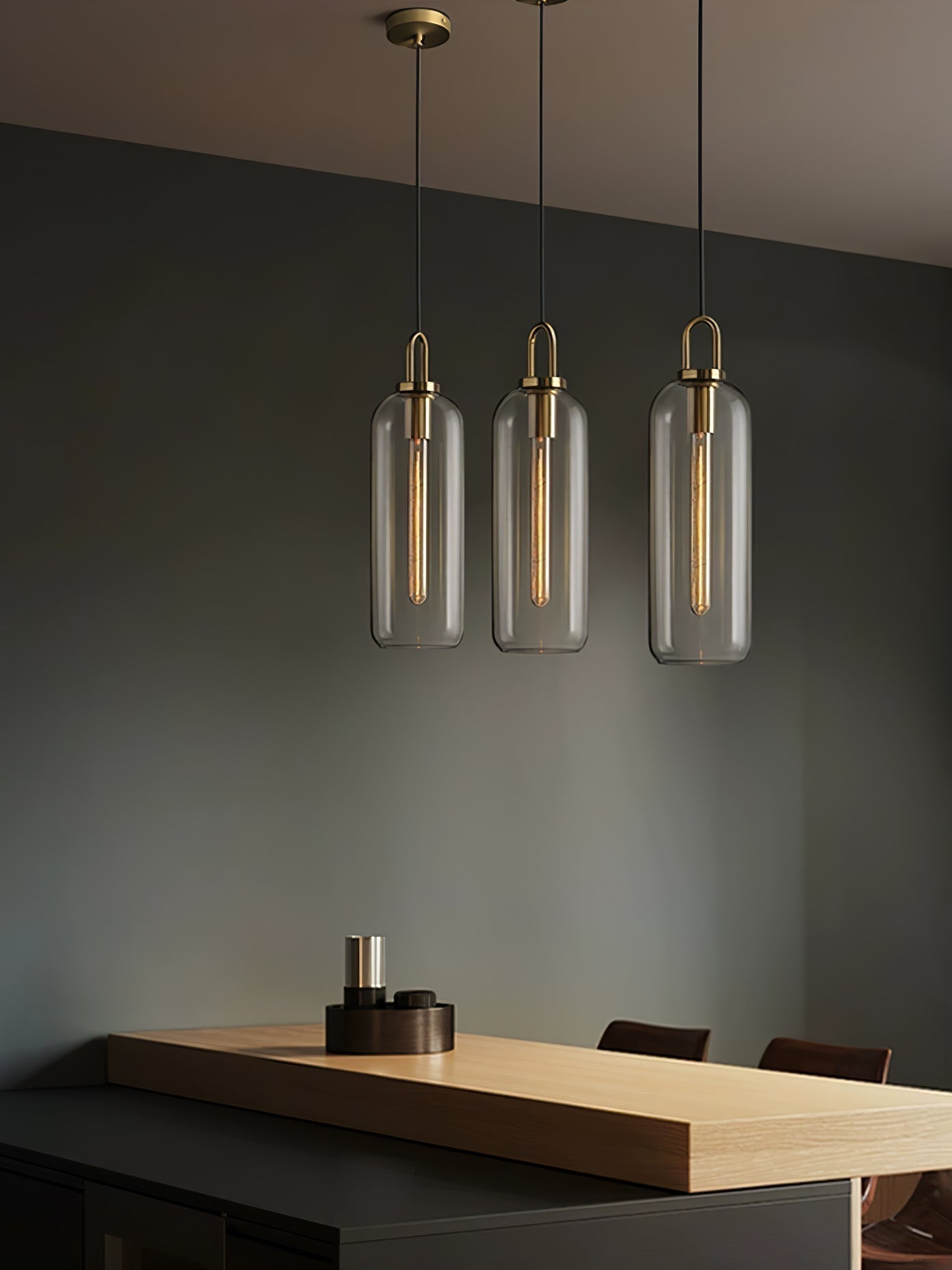 Sleek Hanging Glass Pendant Light