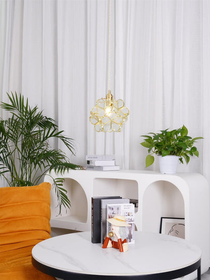 Elegant Glass Pendant Ceiling Light Adjustable Height