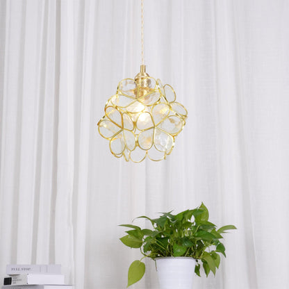 Elegant Glass Pendant Ceiling Light Adjustable Height
