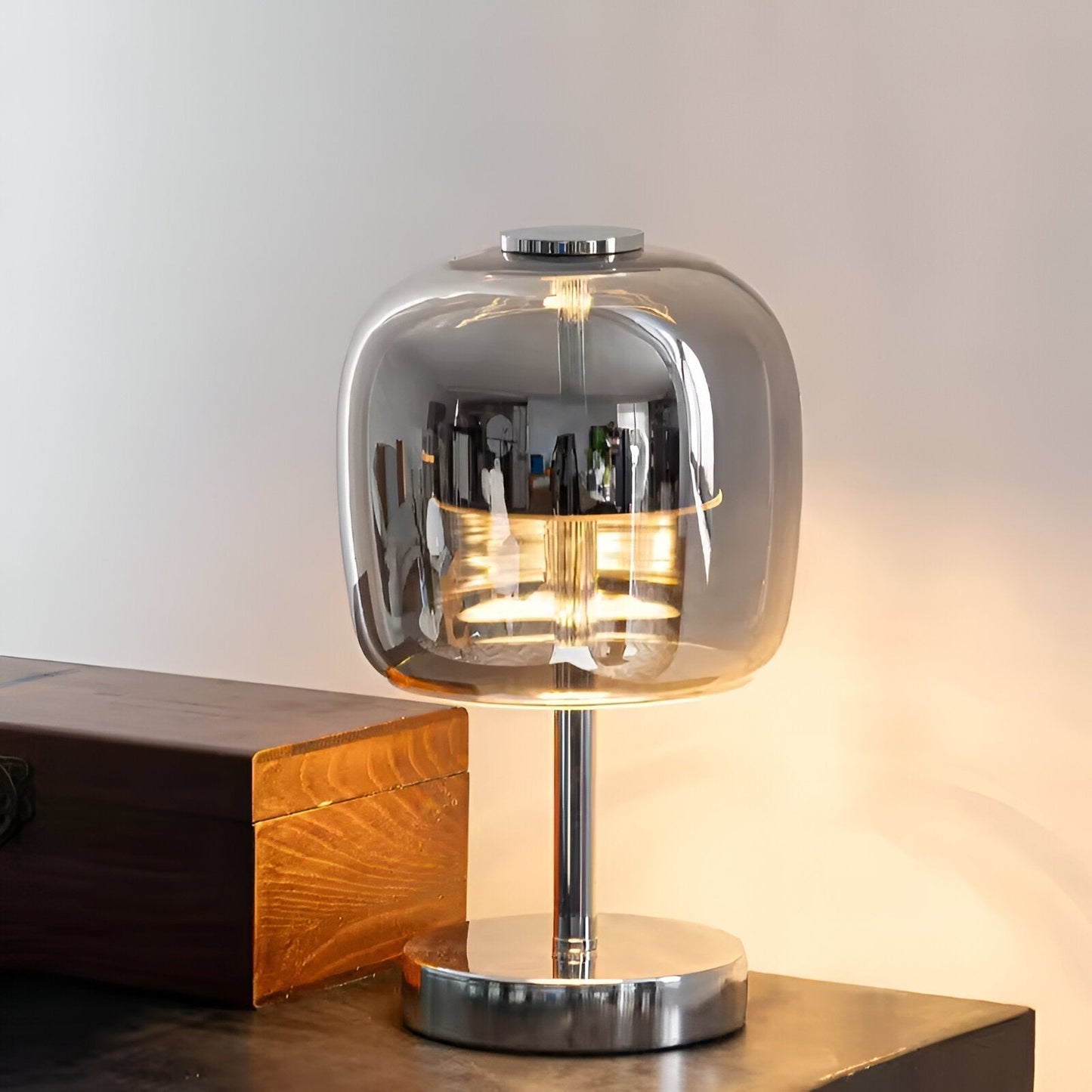 Sleek Grey USB Dimmable LED Desk Lamp