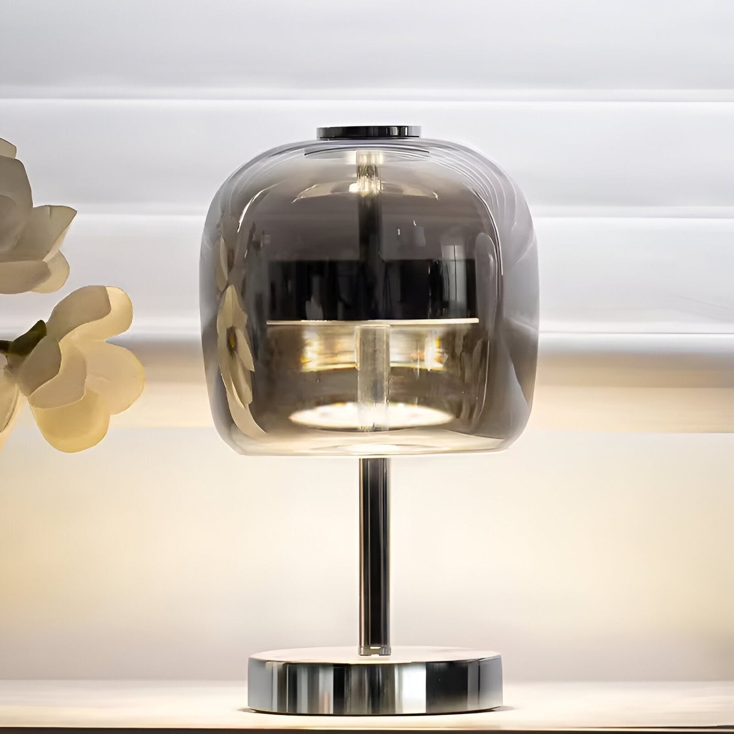 Sleek Grey USB Dimmable LED Desk Lamp