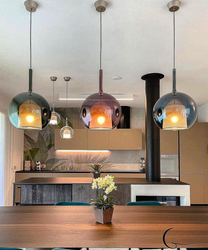 Beautiful Glass Pendant Light for Kitchen Island Ceiling
