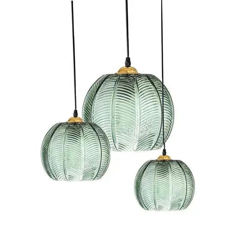 Bohemian Glass Pendant Lighting 12in Hanging Lamp