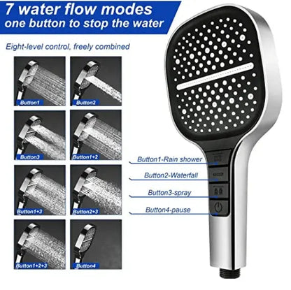 Luxury Spa Shower Head with High Pressure Massage Jets