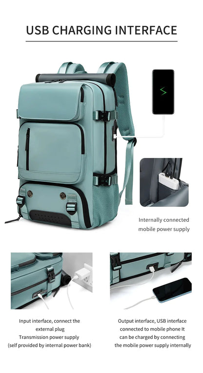 Waterproof Hiking Backpack with USB Charger Pocket