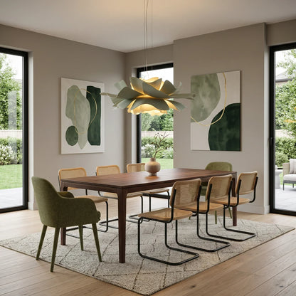 Elegant White Glass Pendant Lamp for Dining Room