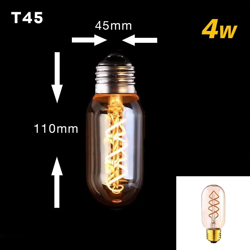 Warm Dimmable LED Bulb with Gold Spiral filament