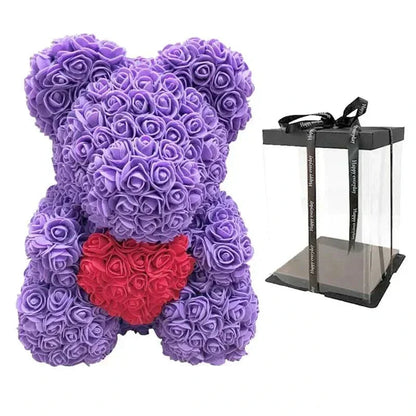 Cute Pink Bear with Soft Flower Details - 40cm