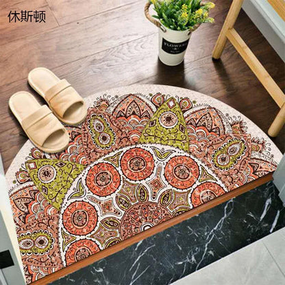 Colorful Rubber Semi Circle Welcome Mat