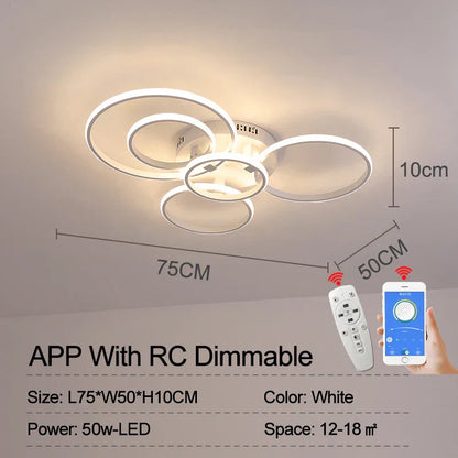 Smart LED Ceiling Lamp - Dimmable Remote Control