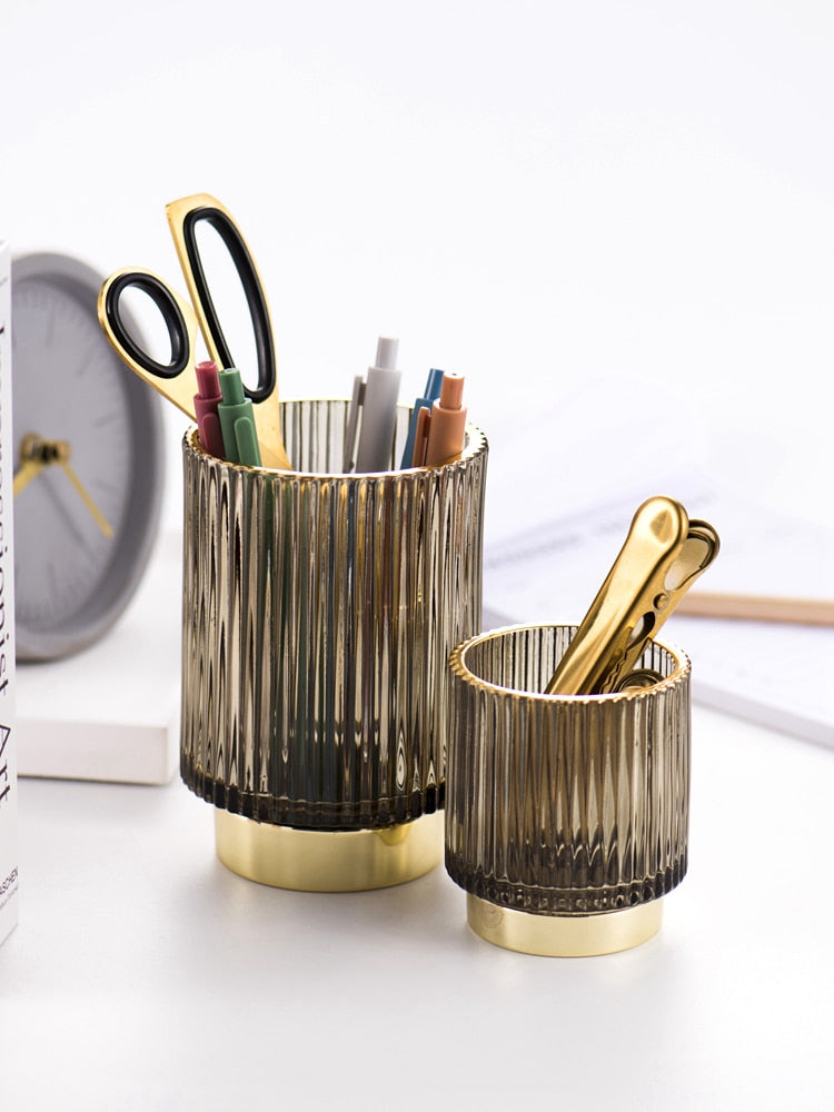 Luxury Gold Mirror Makeup Storage Organizer
