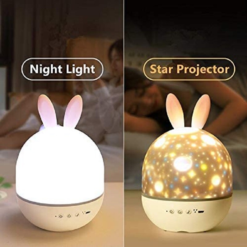 Colorful Bunny Star Night Light Projector
