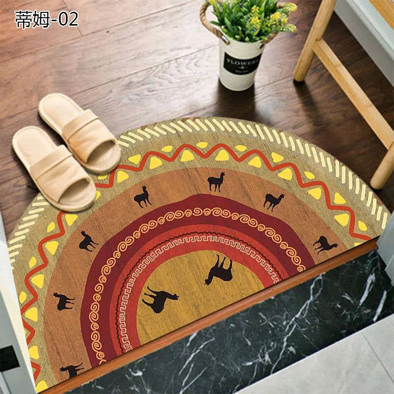 Colorful Rubber Semi Circle Welcome Mat