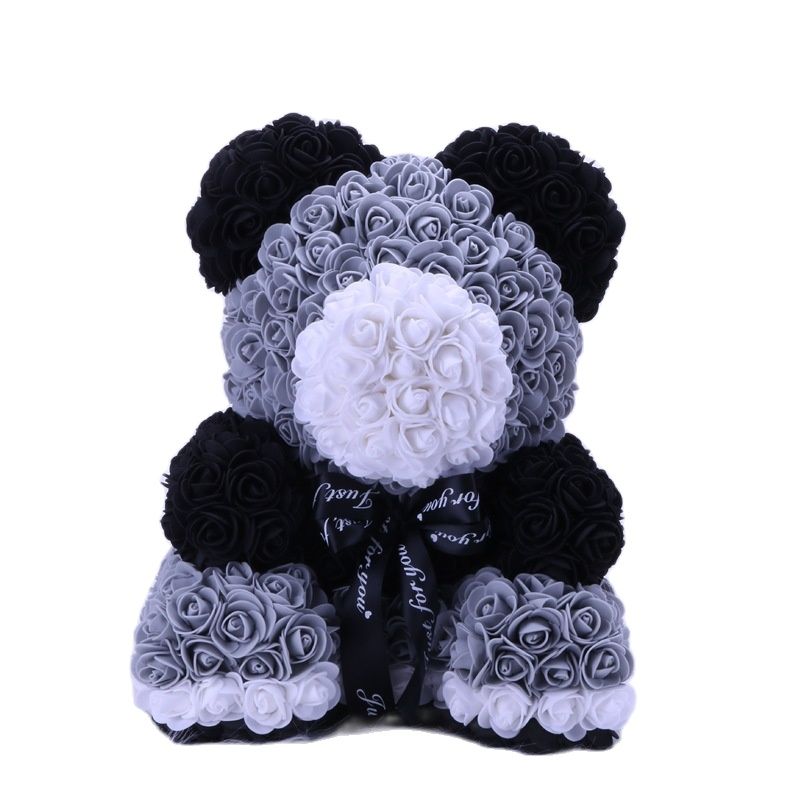 Lovely Fake Rose Bear Plush Toy