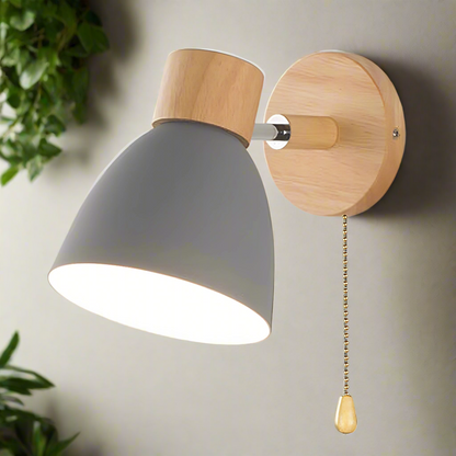 Rustic Wooden Pendant Wall Light