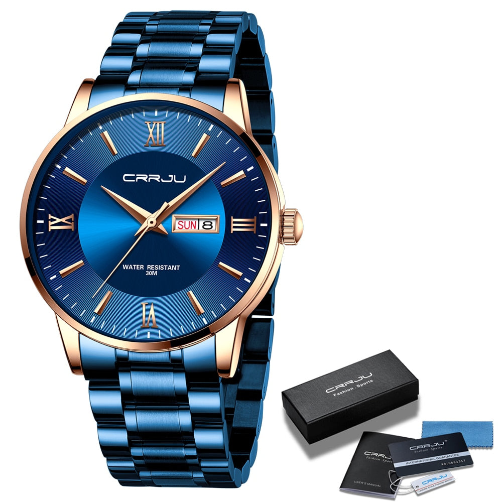 Premium Men's Waterproof Stainless Steel Chrono Watch