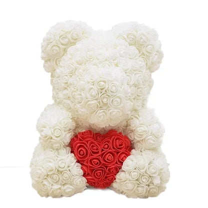 Cute Pink Bear with Soft Flower Details - 40cm