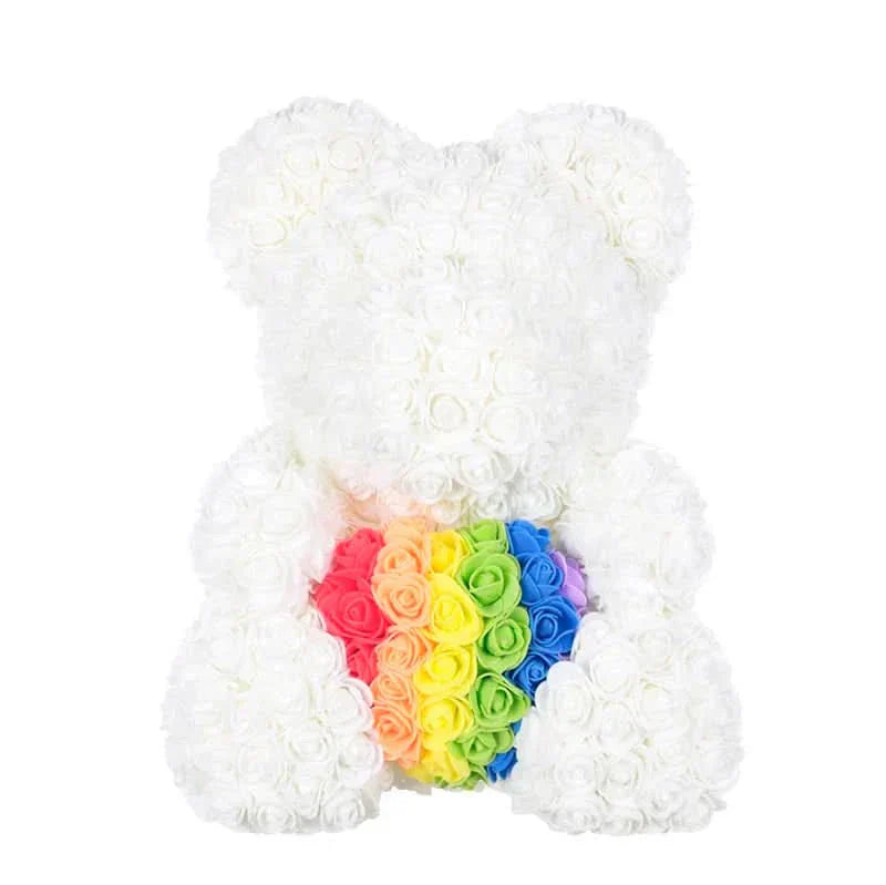 Cute Pink Bear with Soft Flower Details - 40cm - Cofik