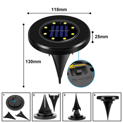 Outdoor Solar Powered Garden Lights Black Set