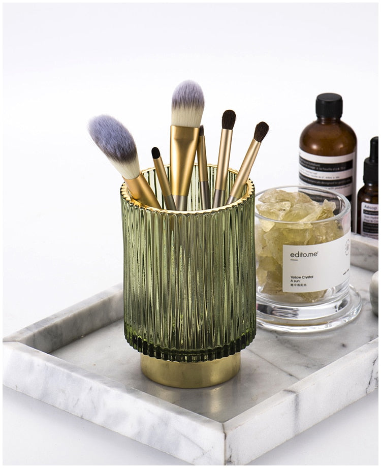 Luxury Gold Mirror Makeup Storage Organizer