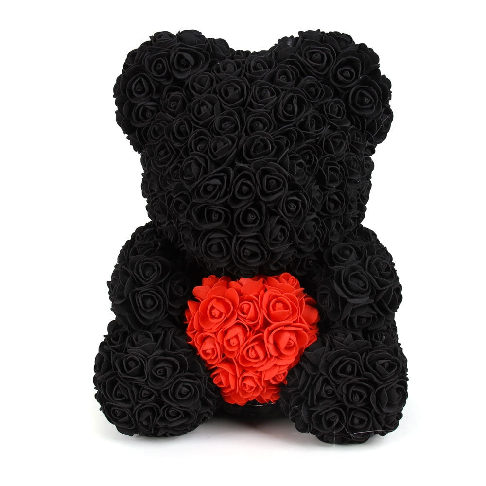 Lovely Fake Rose Bear Plush Toy