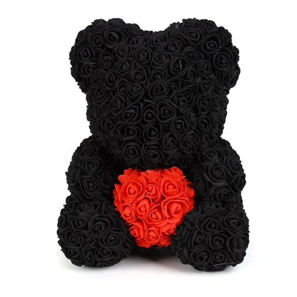 Lovely Fake Rose Bear Plush Toy