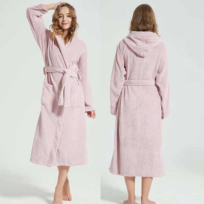 Plush Hooded Spa Bath Robe - Cofik