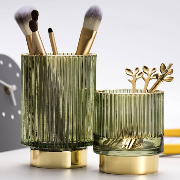 Luxury Gold Mirror Makeup Storage Organizer