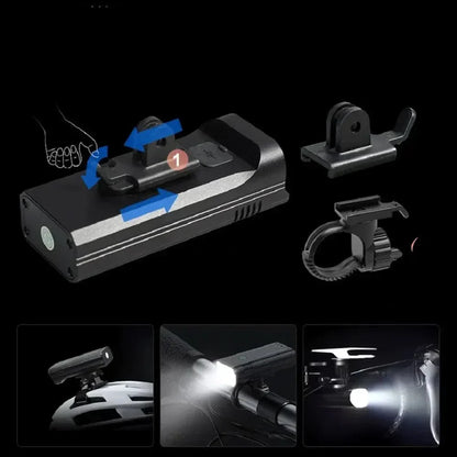 Bright 5000L LED Bicycle Front Light with USB Charger - Cofik