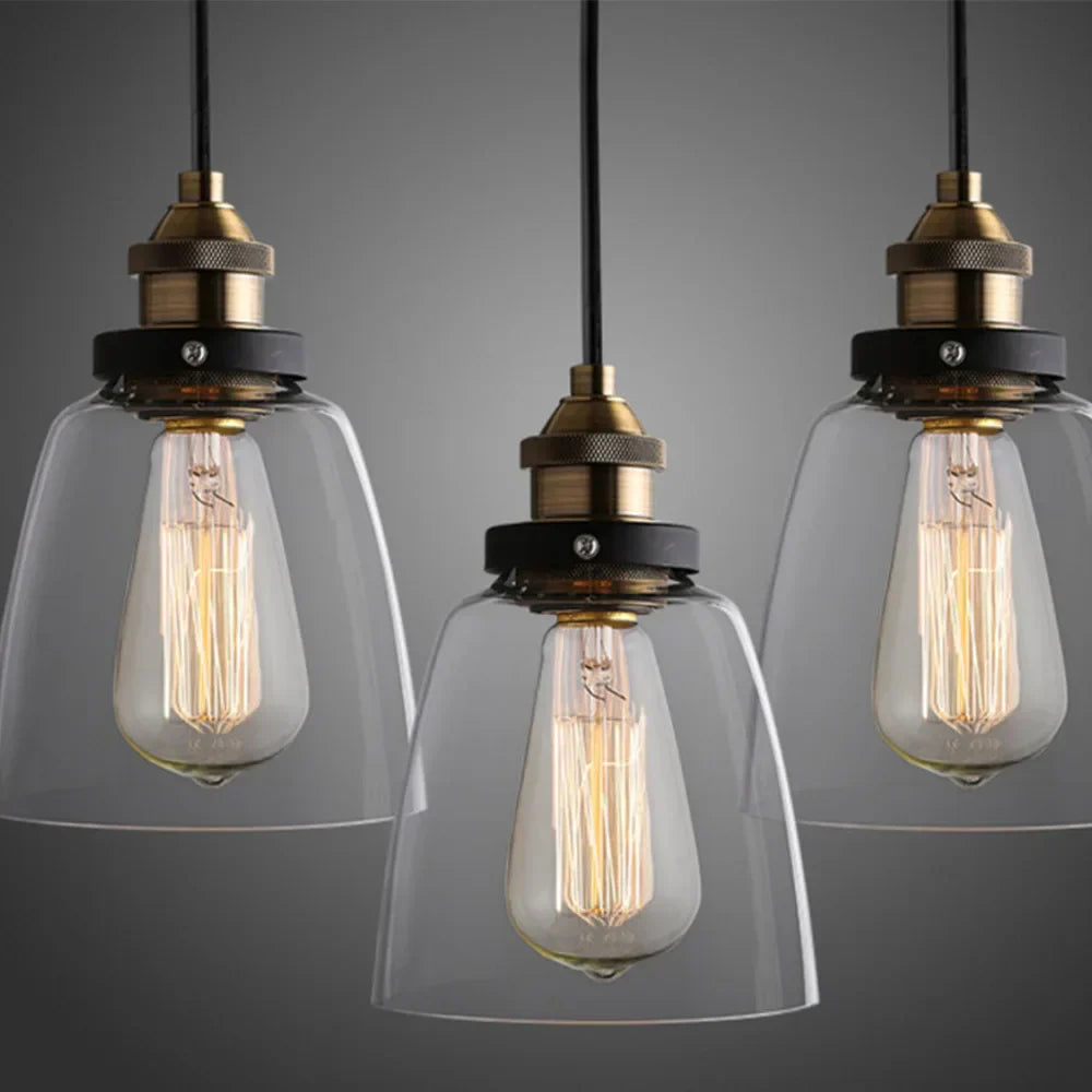 Elegant Glass Pendant Light – Brass Ceiling Fixture