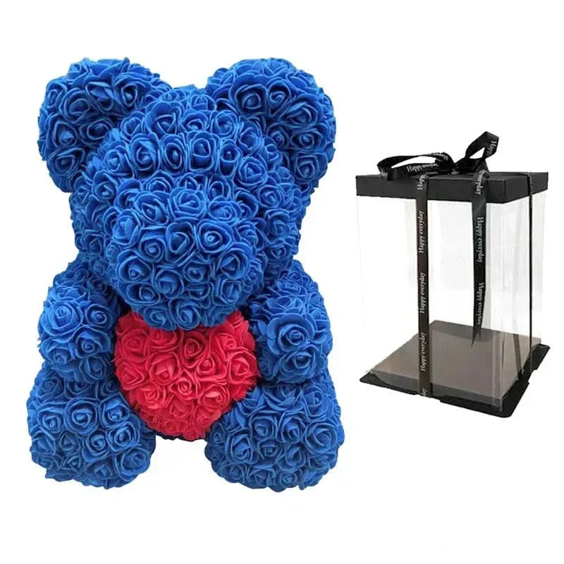 Cute Pink Bear with Soft Flower Details - 40cm