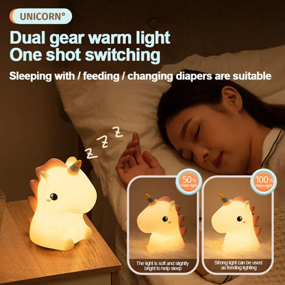 Colorful Unicorn Kids LED Night Lamp