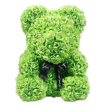 Lovely Fake Rose Bear Plush Toy