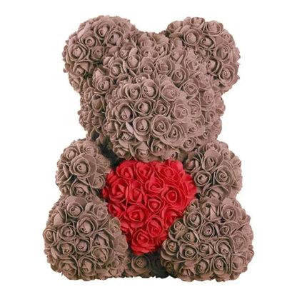 Cute Pink Bear with Soft Flower Details - 40cm