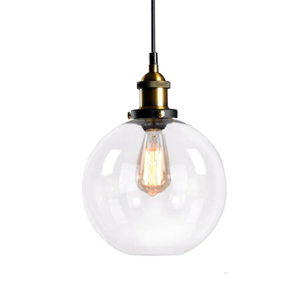 Elegant Glass Pendant Light – Brass Ceiling Fixture