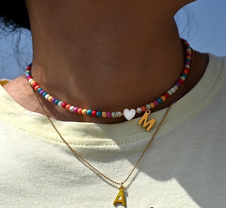 Timeless White Pearl Initial Necklace - Cofik