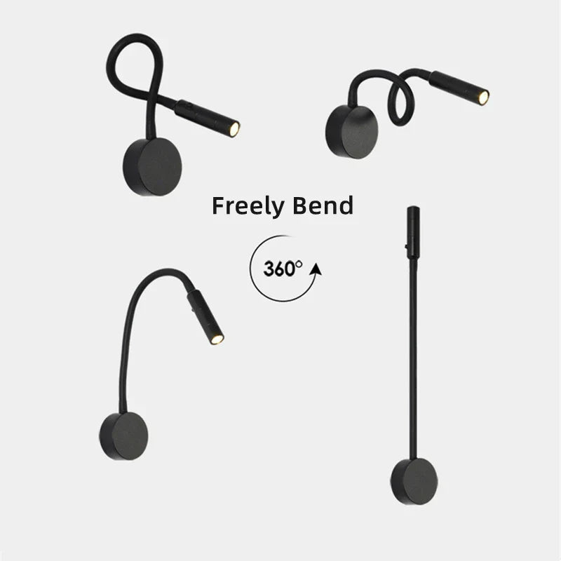 Slim LED Reading Wall Light with Adjustable Arm