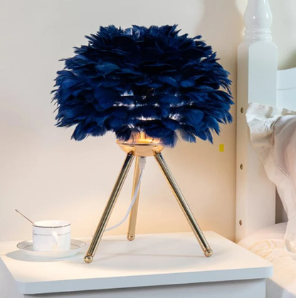 Stylish Dimmable Table Light with Feather Design