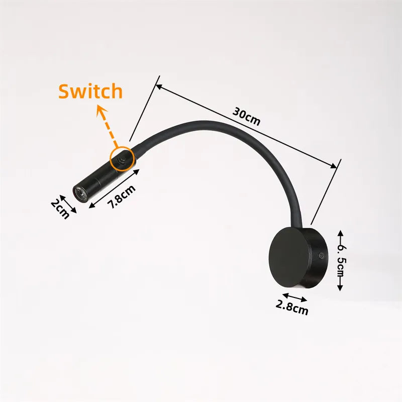 Slim LED Reading Light for Bedroom and Study